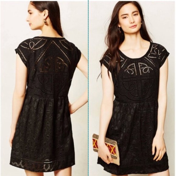 Vanessa Virginia Black Eyelet Dress - Picture 1 of 5
